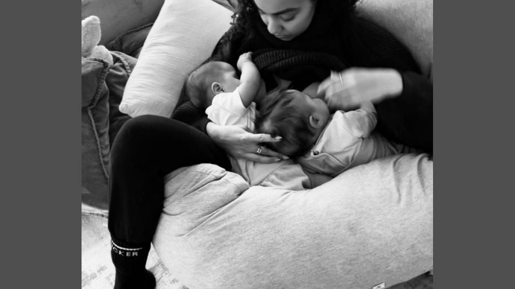 Leigh-Anne Pinnock breastfeeding twins