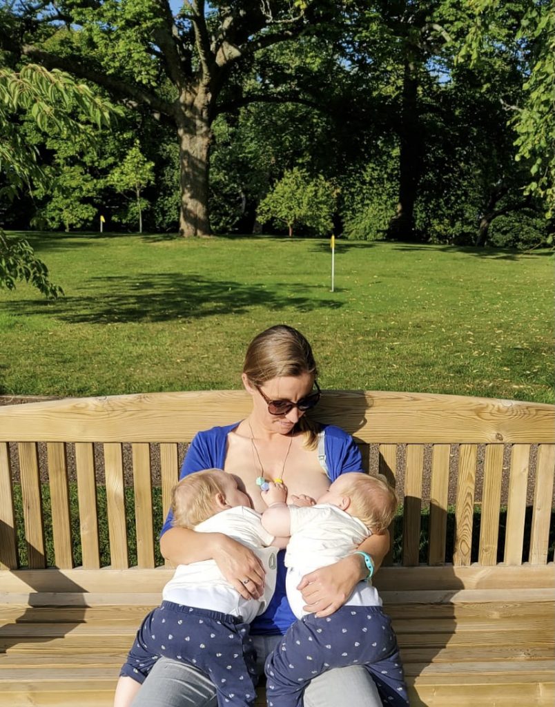 breastfeeding mama of twins