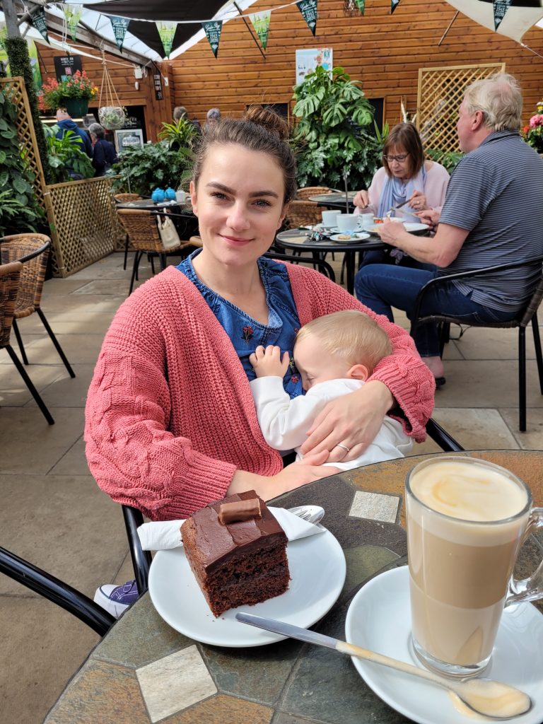 Grace Redmond feeds her son in public cafe