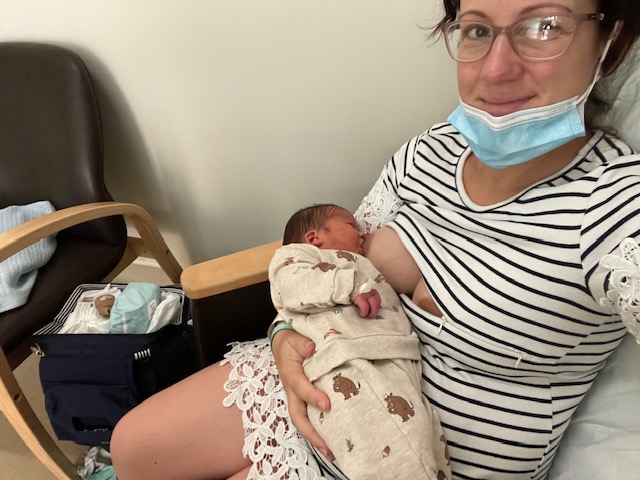 Natalie Martindale breastfeeding her second baby