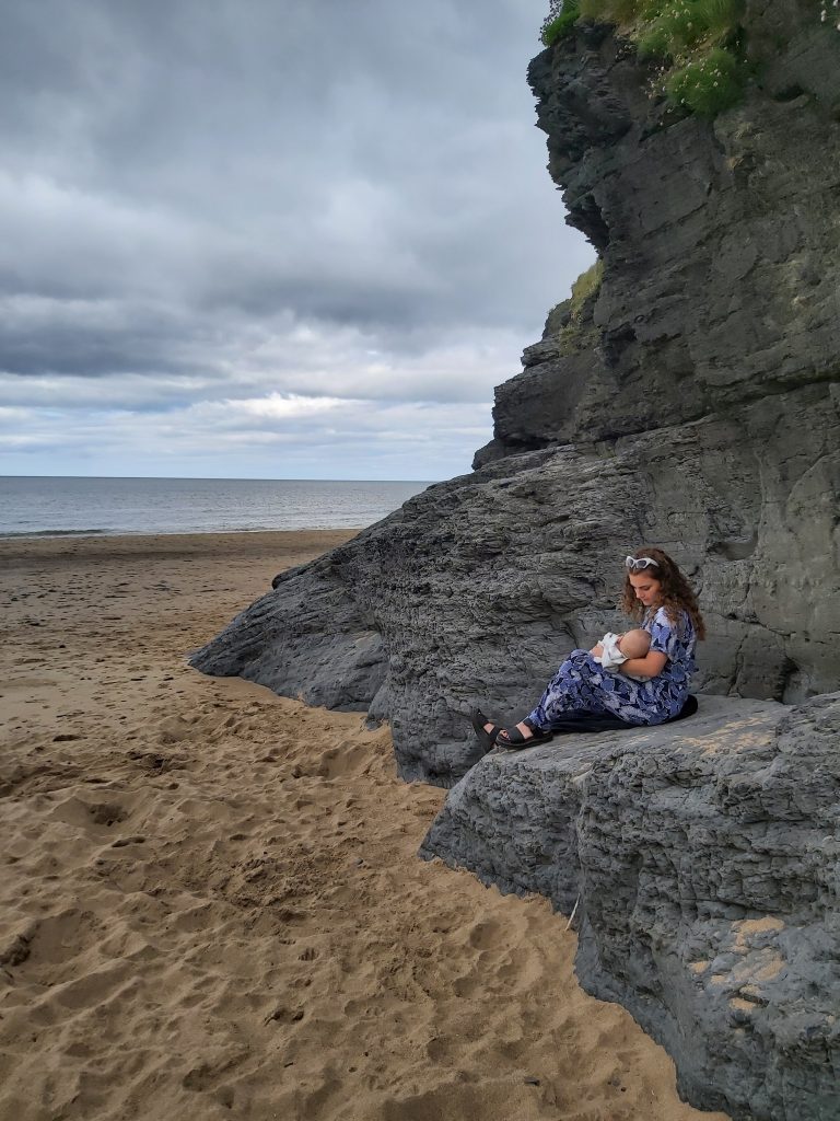 Breastfeeding at Penbryn beach - Grace Redmond