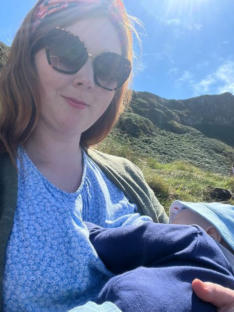Breastfeeding at the Giants Causeway, Northern Ireland