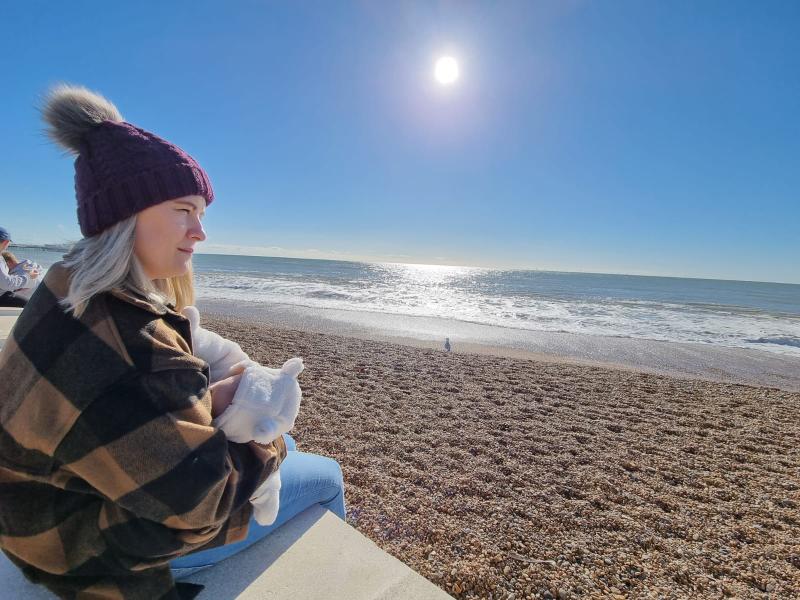 Breastfeeding on Brighton beach