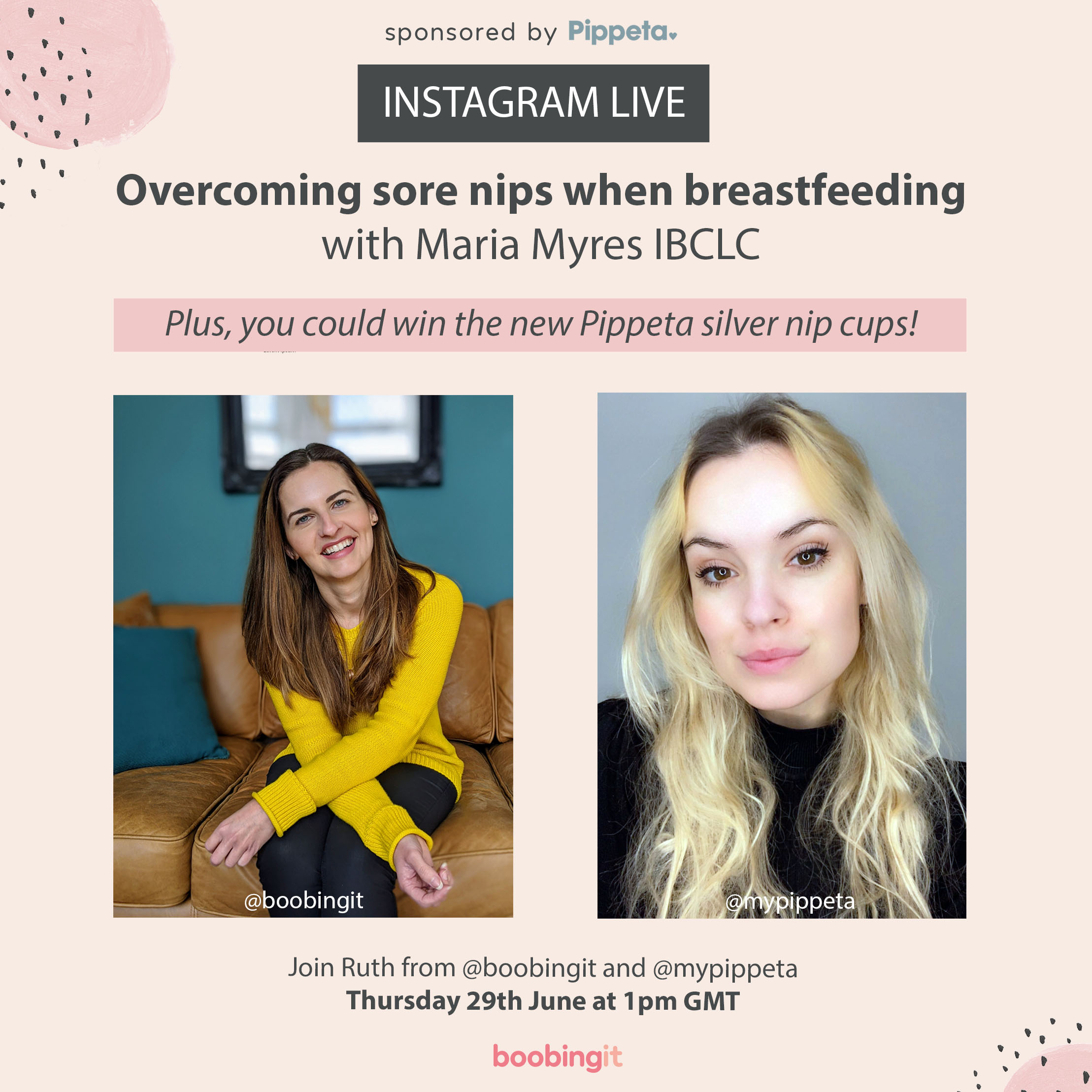 Instagram live on overcoming sore nips when breastfeeding