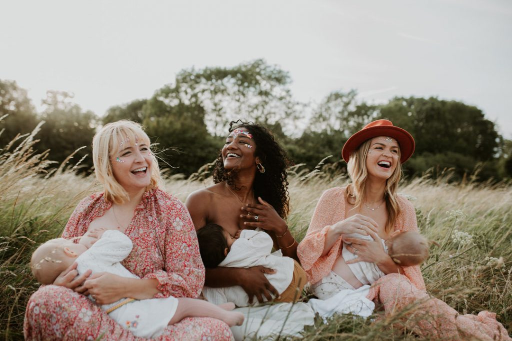 photoshoot showing strength and beauty of nursing mothers