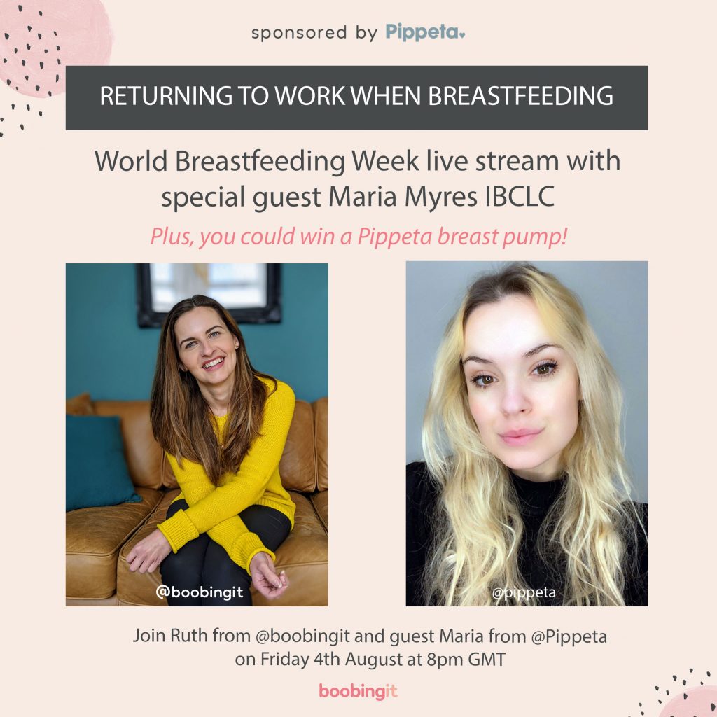 Live stream with Maria Myres IBCLC - returning to work when breastfeeding