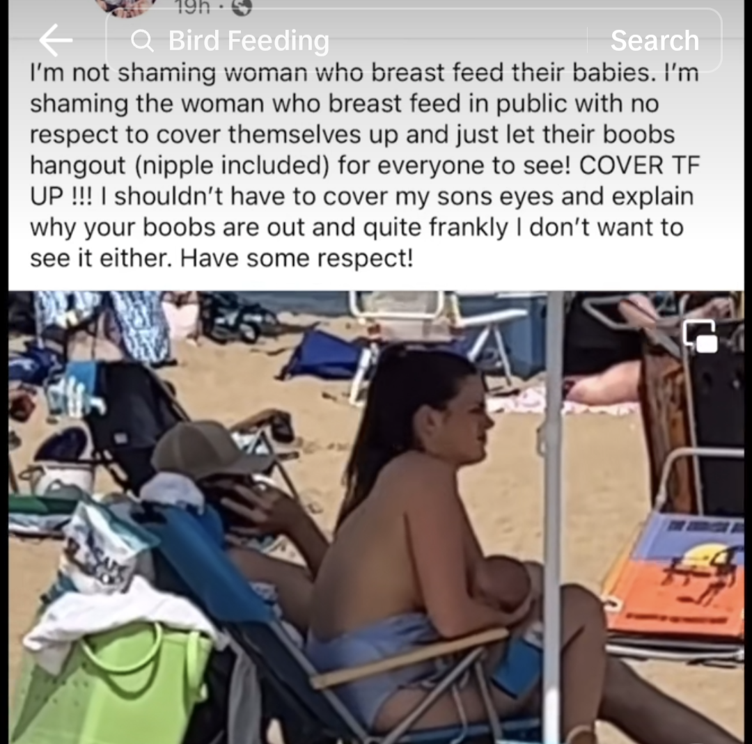 Facebook video of mother beastfeeding on beach