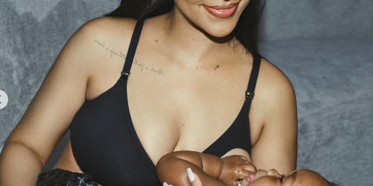 Rihanna breastfeeding toddler son whilst pregnant - celebrity breastfeeding moments August 2023