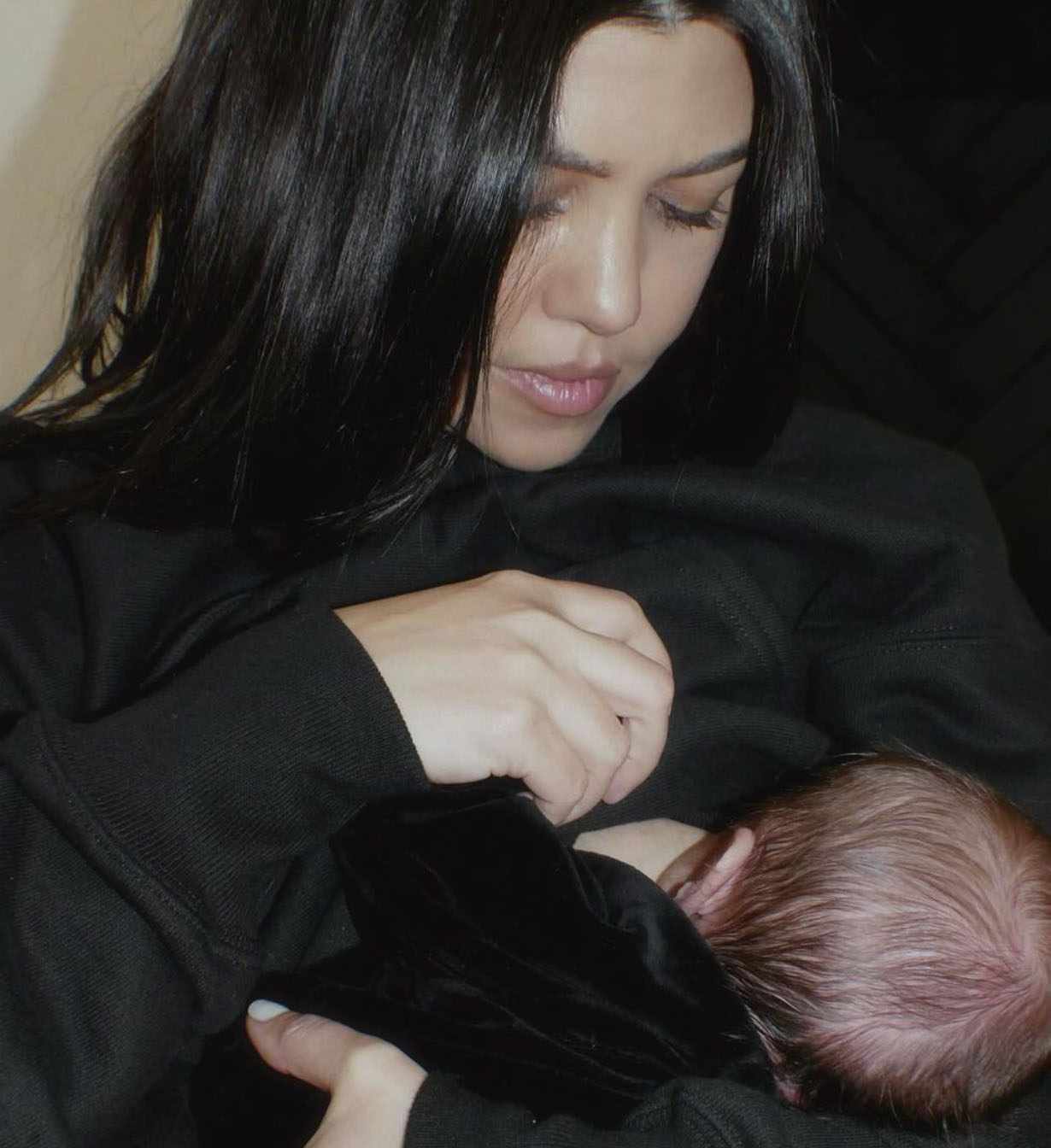 Kourtney Kardashian breastfeeding son Rocky, December 2023