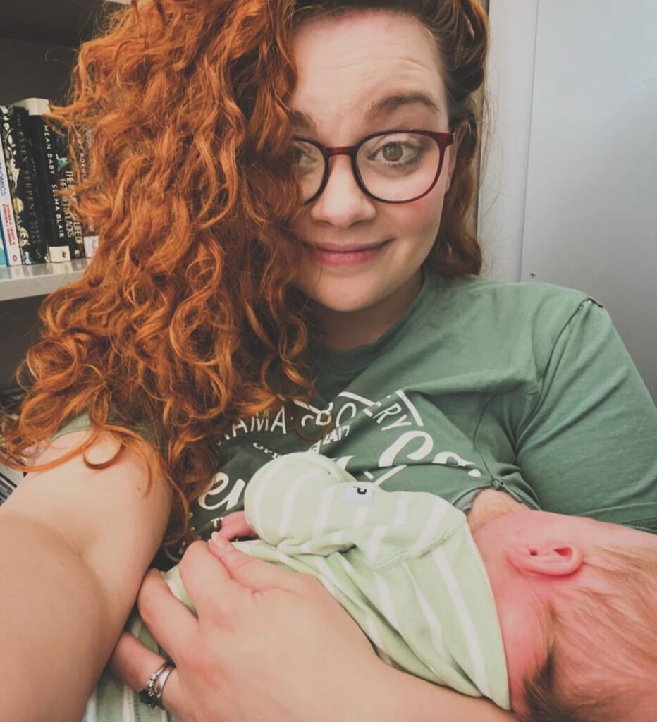 Carrie Hope Fletcher breastfeeding baby