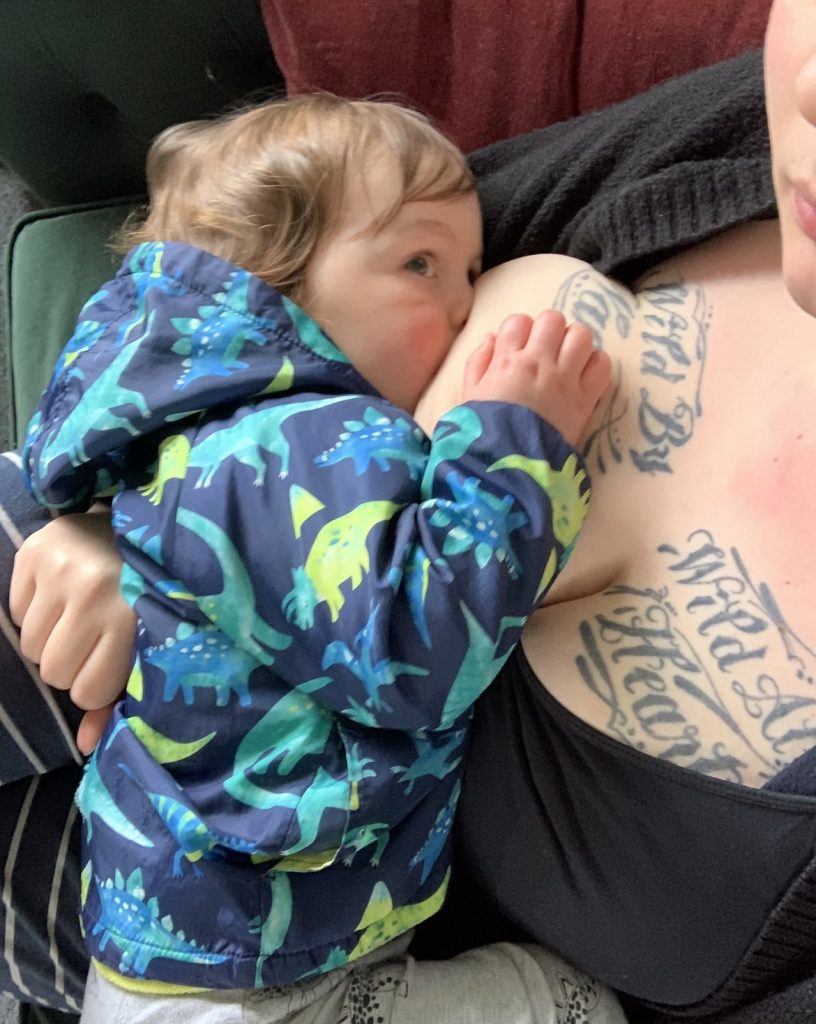 Jess breastfeeding her toddler son