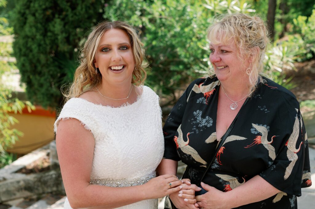 Kiana Van Kempen with her mother on her wedding day