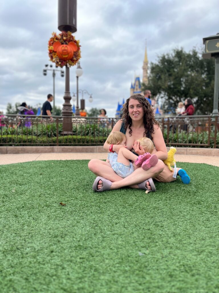 Breastfeeding twins at Disney World