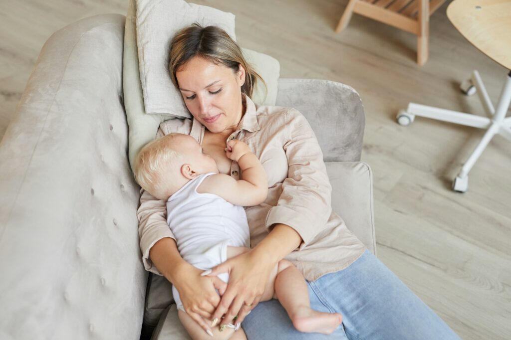 Mother Practicing Breastfeeding