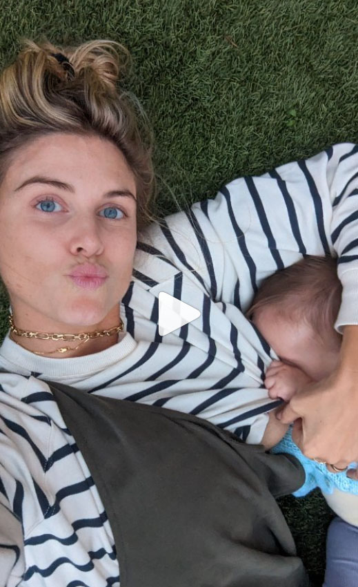 Ashley James breastfeeding daughter