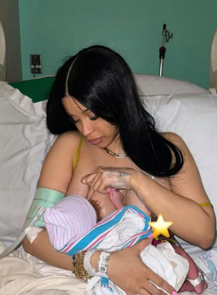 Cardi B breastfeeding newborn daughter - top celebrity breastfeeding moments 2024