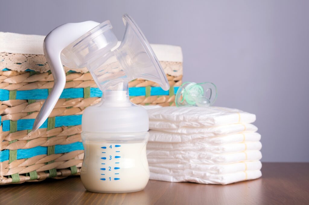 bottle of expressed breast milk