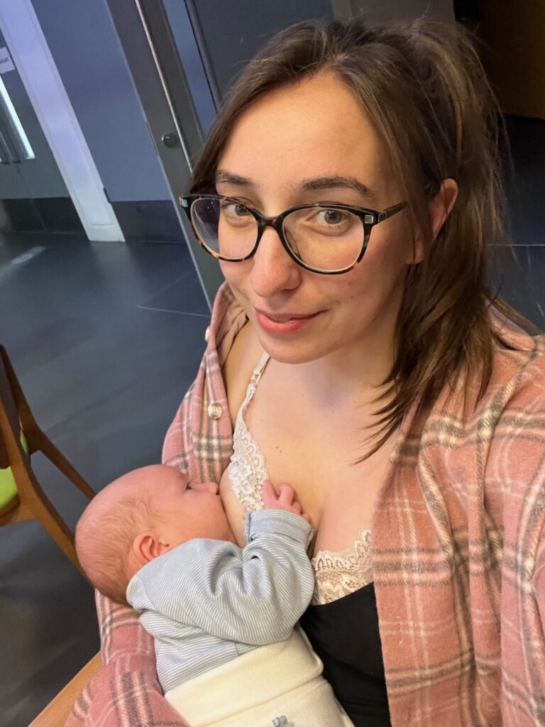 Nicole breastfeeding second son