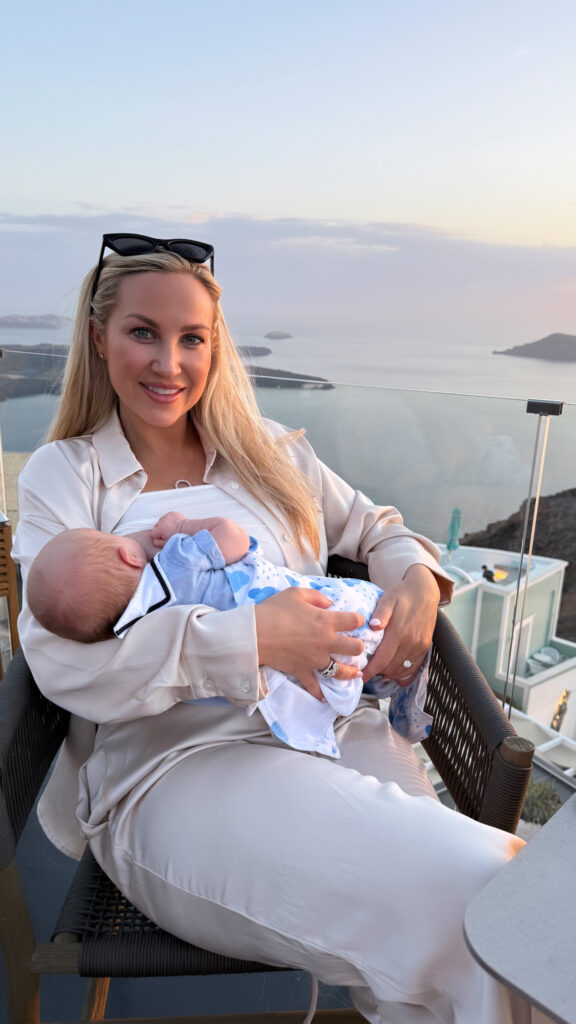 Hadassah Wilson breastfeeding baby son outside