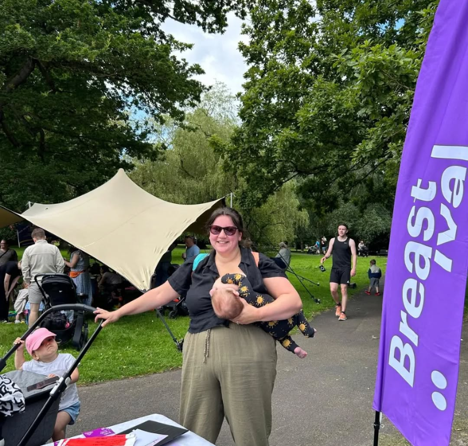 breastfeeding mum at Breastival, Belfast