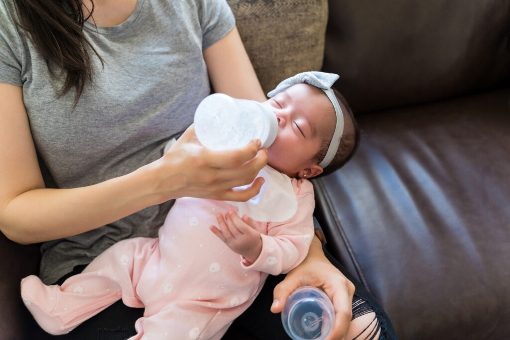baby being bottle fed