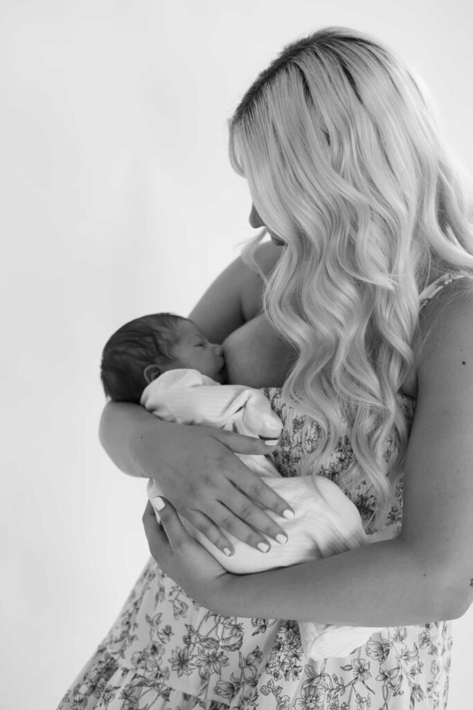 Jade breastfeeding newborn son Princeton