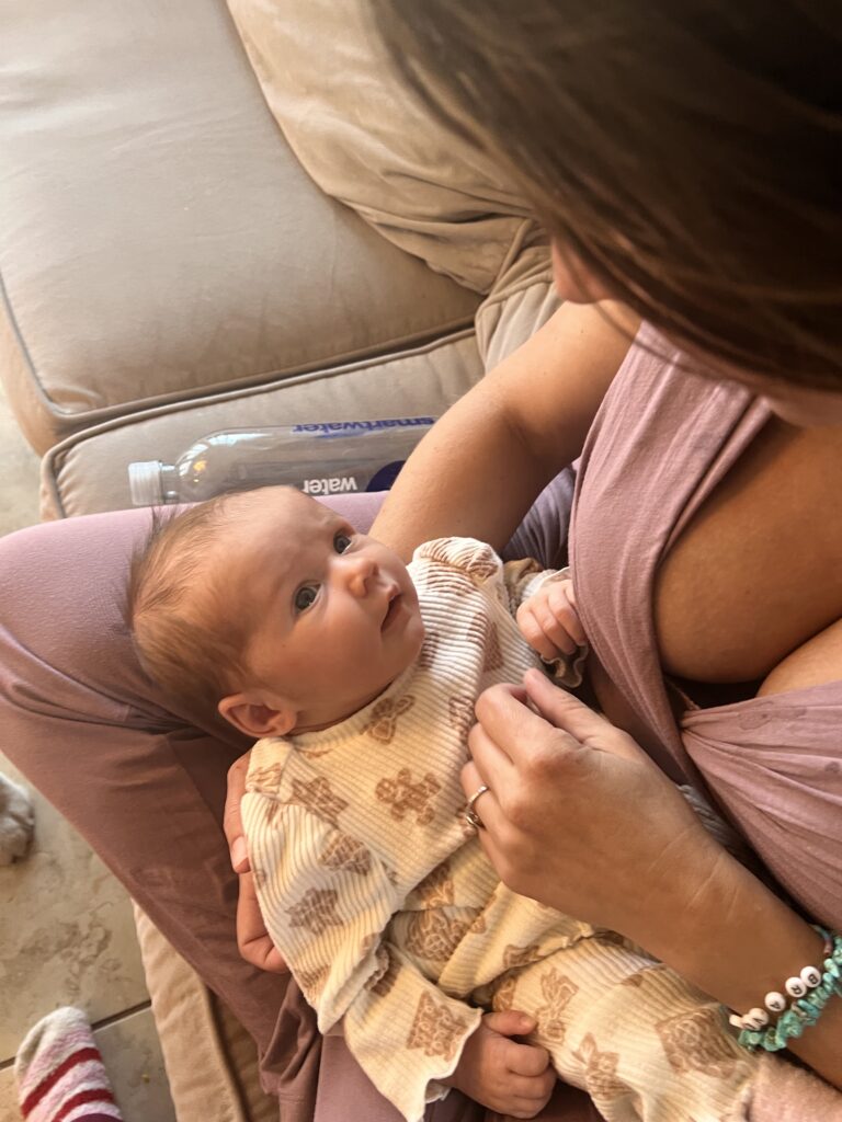 Jessica from Kind Mom with her third baby, another daughter