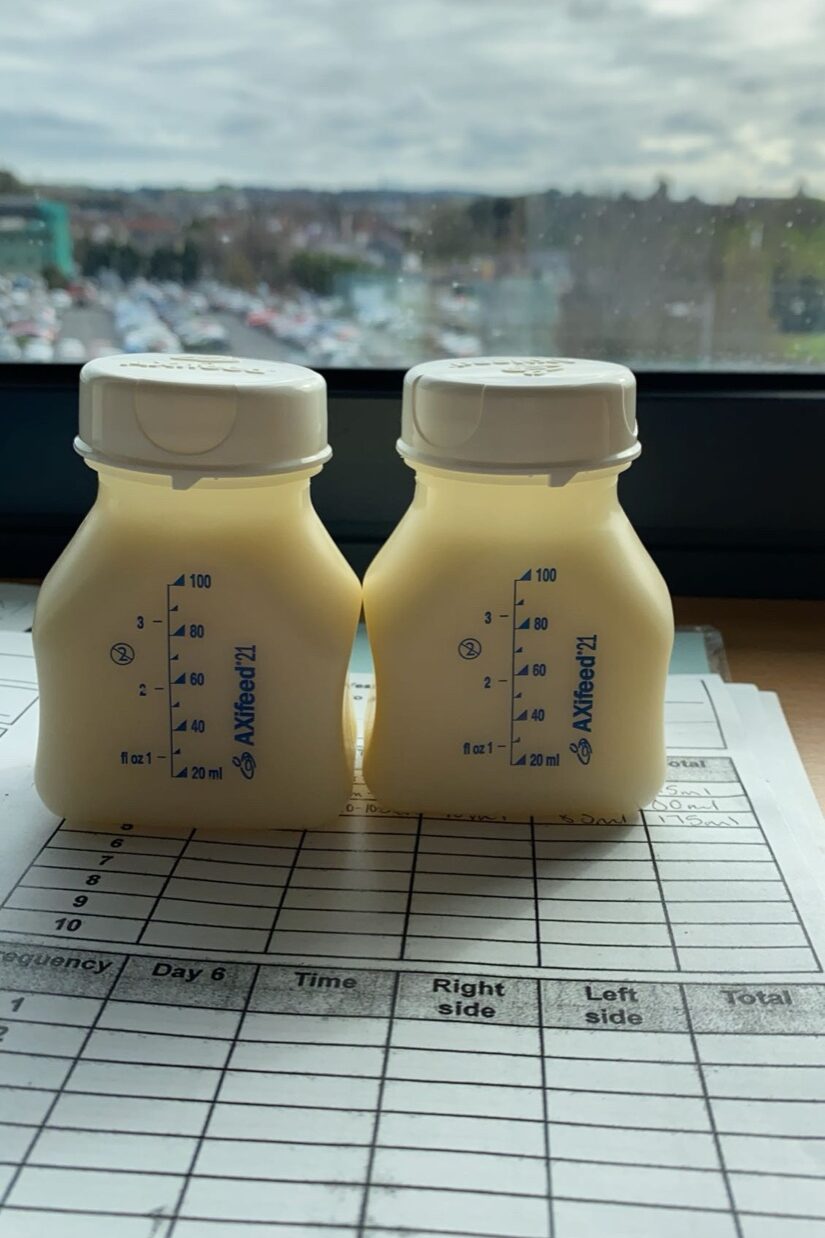 two bottles full of breast milk