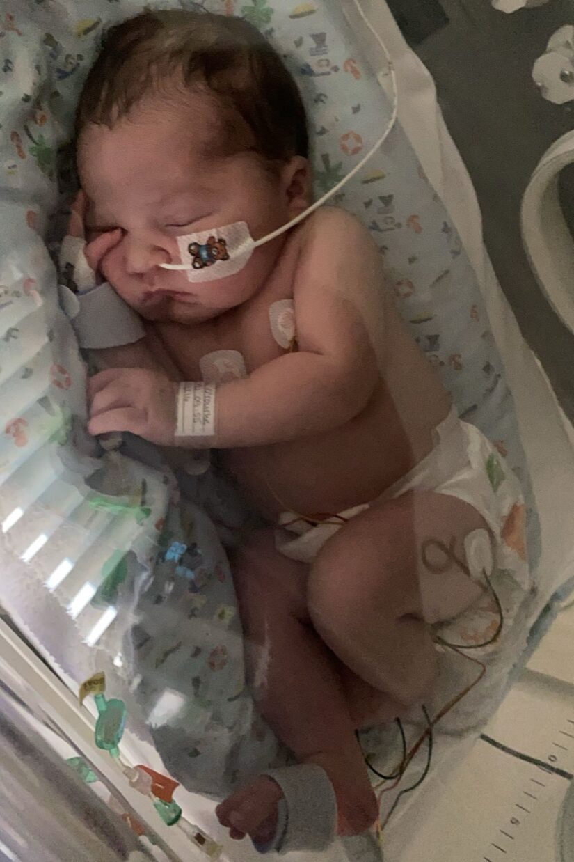 Tamara's newborn son in NICU