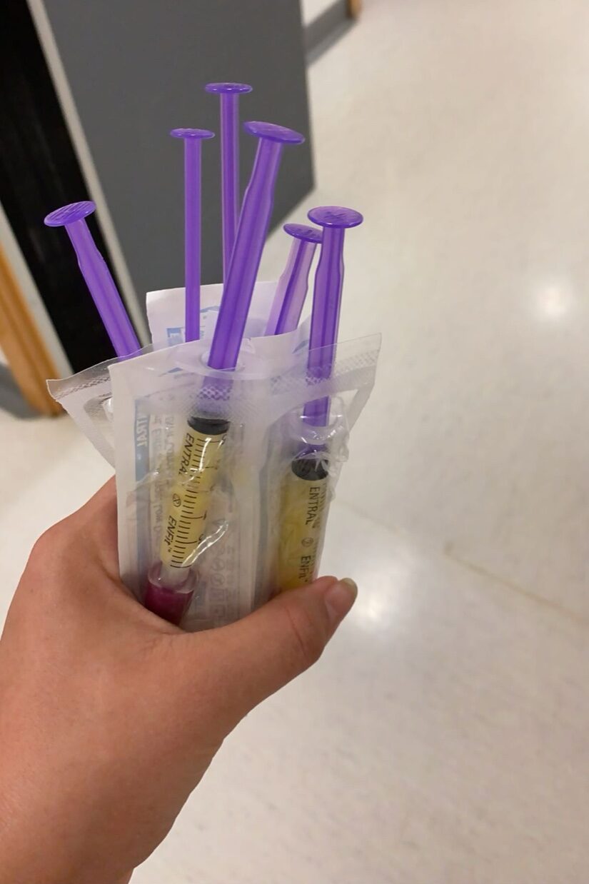 syringes full of colostrum